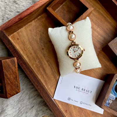 CLAIRE Pearl Watch in Rose Gold | VANNA